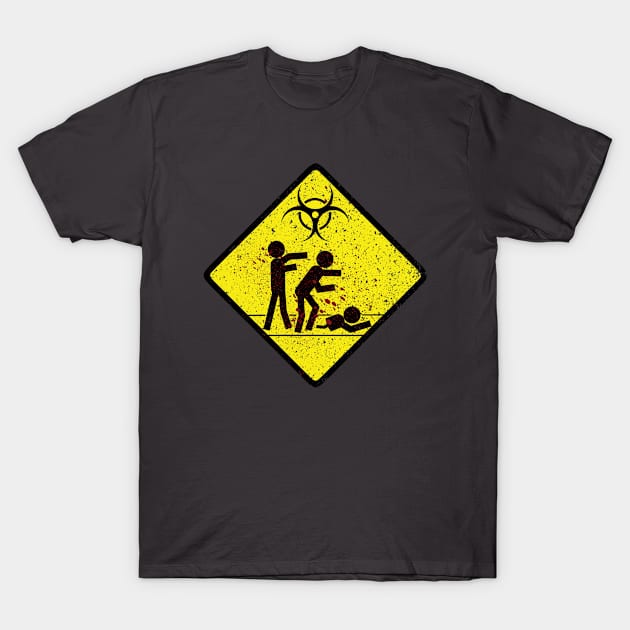 Zombie Crossing T-Shirt by hybridmindart